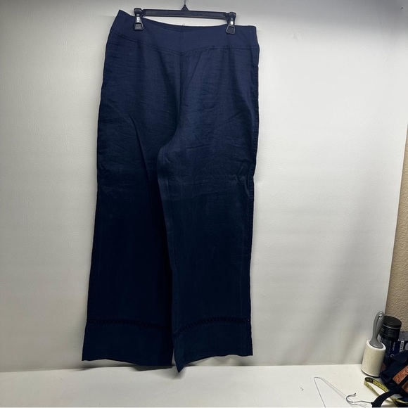 Soft surroundings Navy Wide-Leg Pants size L - Picture 1 of 8